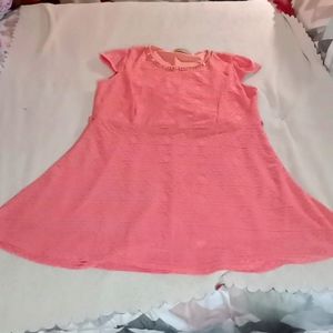 Jessica Taylor NYC 2X Pink Cap Sleeves With Silver Trim Around Neck